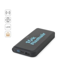 BECKER 10. Power bank o pojemności 10 000 mAh wykonany z ABS pochodzącego z recyklingu (100% rABS) z superszybką ładowarką 