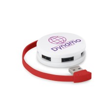 GARDNER. HUB z kablem i 4 portami USB-A z ABS