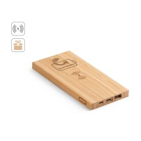 FITCH. Power bank 5.000 mAh z bezprzewodową ładowarką 5W z bambusową