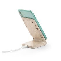 ENGLERT. Uchwyt na smartfon z szybką ładowarką bezprzewodową 10 W wykonany w ABS pochodzącego z recyklingu (70% rABS) i wł