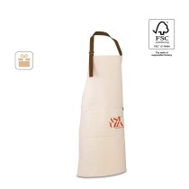 HOLM. Fartuch z płótna 100% bawełny (320 g/m²) z metalowymi detalami